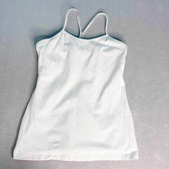 lululemon athletica Tops - Lululemon Women's Workout Tank Top Scoop Neck Spaghetti Strap White Athletic 10